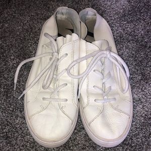 White Zara faux leather shoes